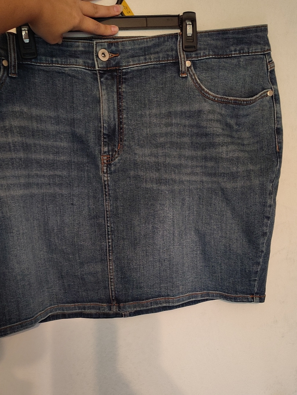 torrid Blue Denim Mini Skirt with Contrast Stitching